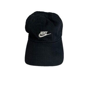 Nike Hat Cap Boys Strap Back Black White Logo Tennis Cotton Casual Youth Child